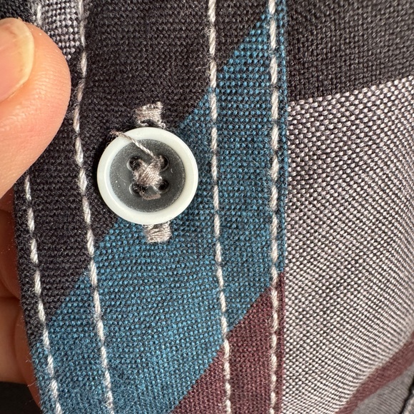 Burnside Mens Cotton Blend Long Sleeve Button Up Casual Dress Shirt Size Large - Picture 6 of 15